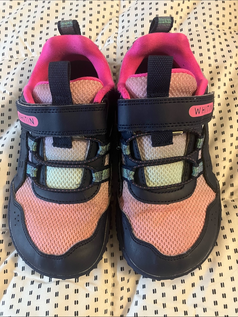 WHITIN Pink and Navy Kids' Athletic Sneakers